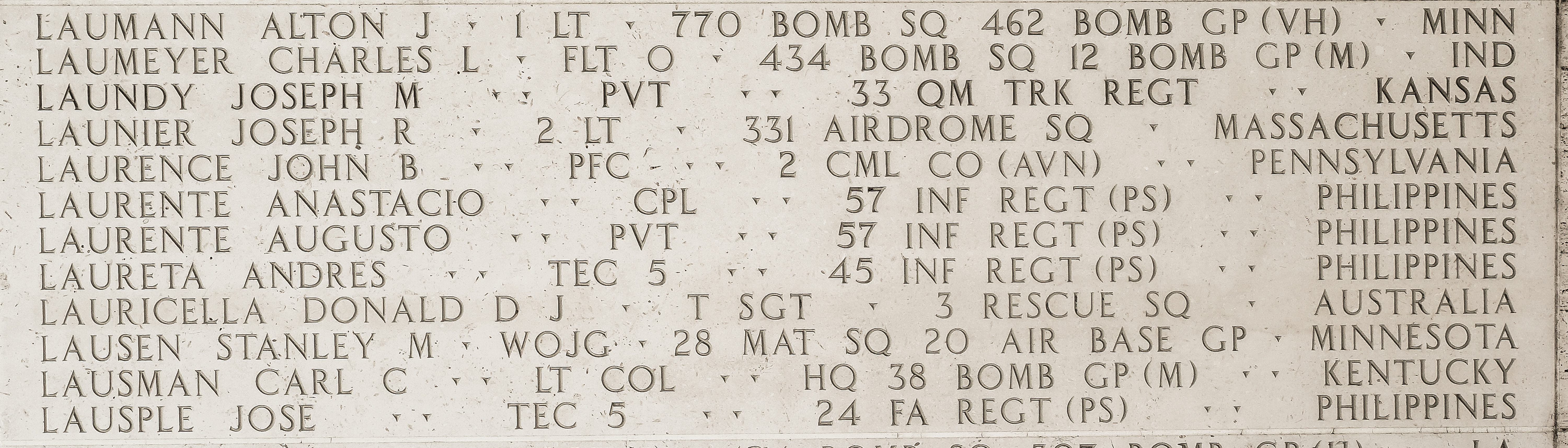 Stanley M. Lausen, Warrant Officer Junior Grade